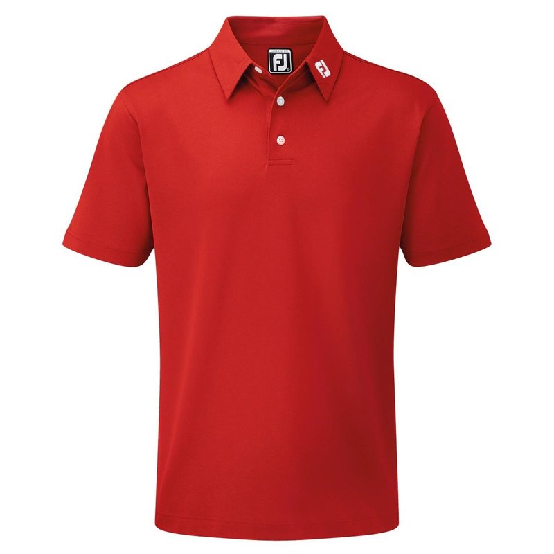 FootJoy Stretch Pique Solid herr polo, röd