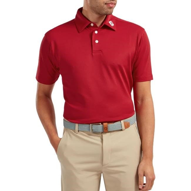 FootJoy Stretch Pique Solid herr polo, röd