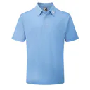 FootJoy Stretch Pique Solid herr polo, ljusblå