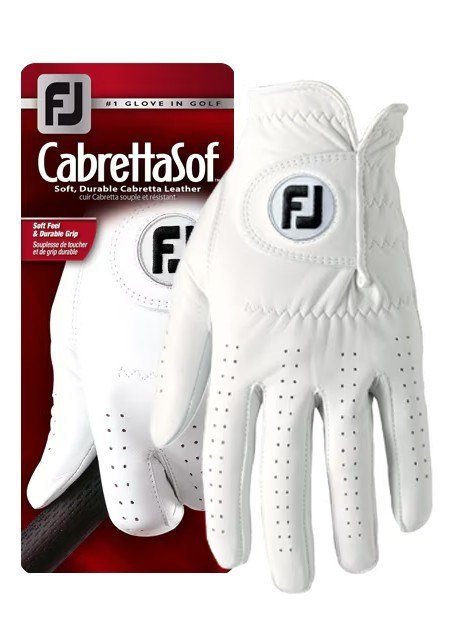 FootJoy CabrettaSof Cadet Pearl herr golfhandske, vit