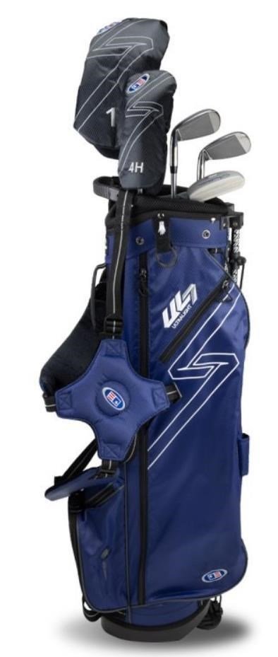 U.S. Kids Golf UL7-63 (160cm) W10 5-Club junior golfset, stål/grafit + ståpåse, marinblå