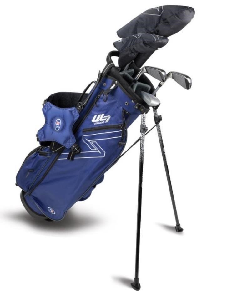 U.S. Kids Golf UL7-63 (160cm) W10 5-Club junior golfset, stål/grafit + ståpåse, marinblå