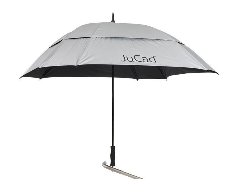 JuCad golfparaply vindtåligt 68" med pinne, silver (med UV-skydd)