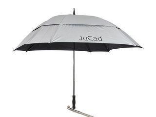 JuCad golfparaply vindtåligt 68" med pinne, silver (med UV-skydd)