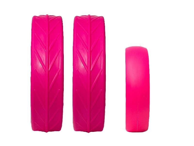 JuCad tires - 2 bakhjul, 1 framhjul, rosa