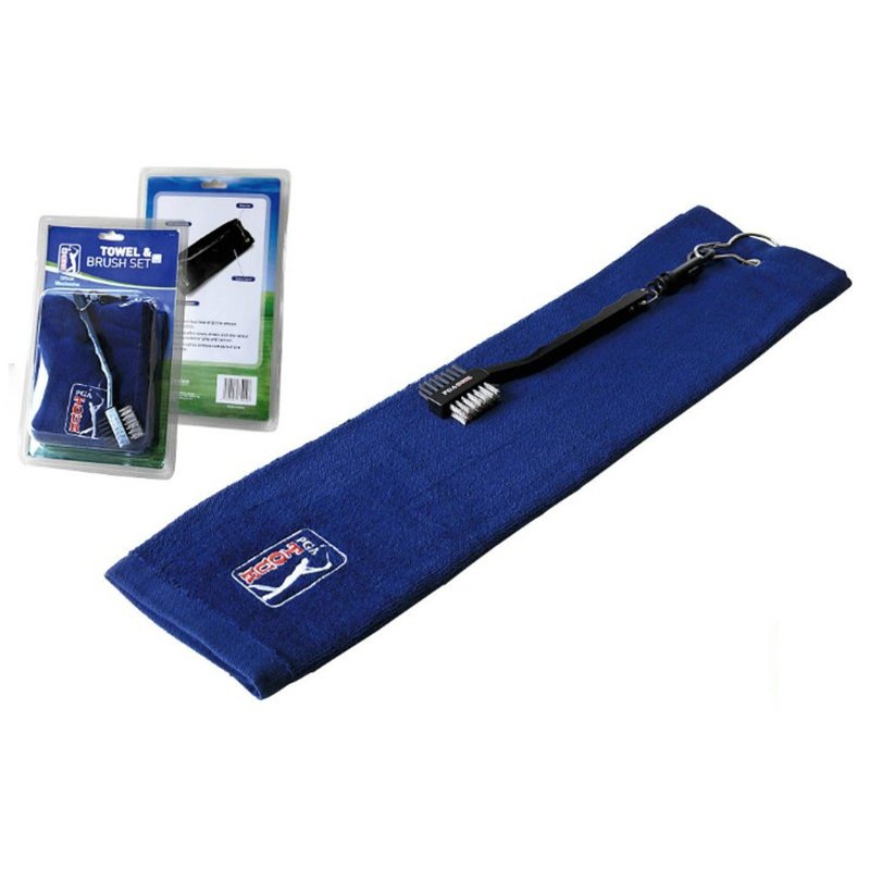 PGA Tour Golf Towel and Club Brush Set, mörkblå