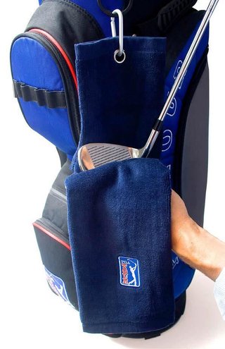 PGA Tour Golf Towel and Club Brush Set, mörkblå