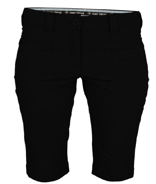 Tony Trevis ladies short slim fit damshorts, svart