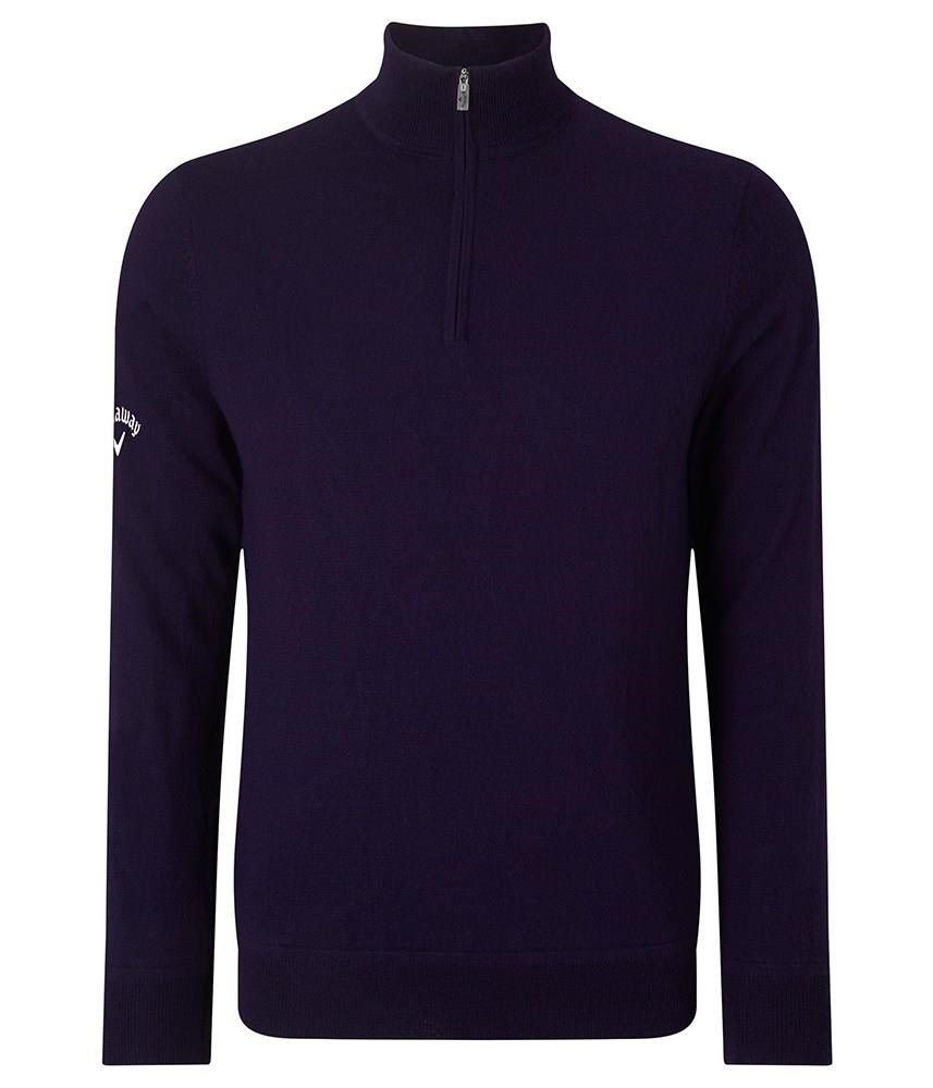 Callaway Windstopper 1/4 Zipped herr tröja, peacoat