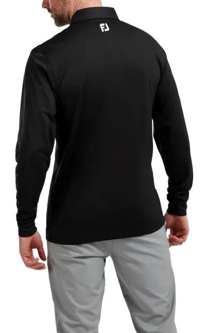 FootJoy Long Sleeve Thermocool Self Athletic Fit herr polo, svart