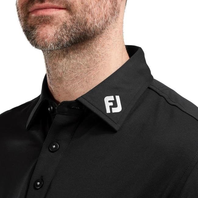 FootJoy Long Sleeve Thermocool Self Athletic Fit herr polo, svart