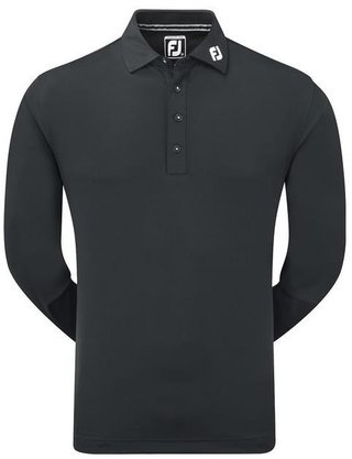 FootJoy Long Sleeve Thermocool Self Athletic Fit herr polo, svart