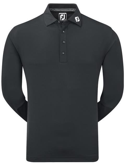 FootJoy Long Sleeve Thermocool Self Athletic Fit herr polo, svart