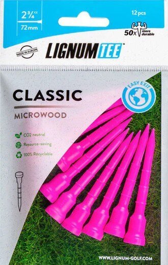 Lignum Tee 72mm (2 3/4") 12-pack, punchy pink