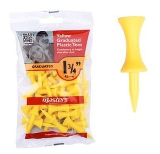 Masters Graduated Castle Plastic tees 45mm (1 3/4"), 30 tees, gul