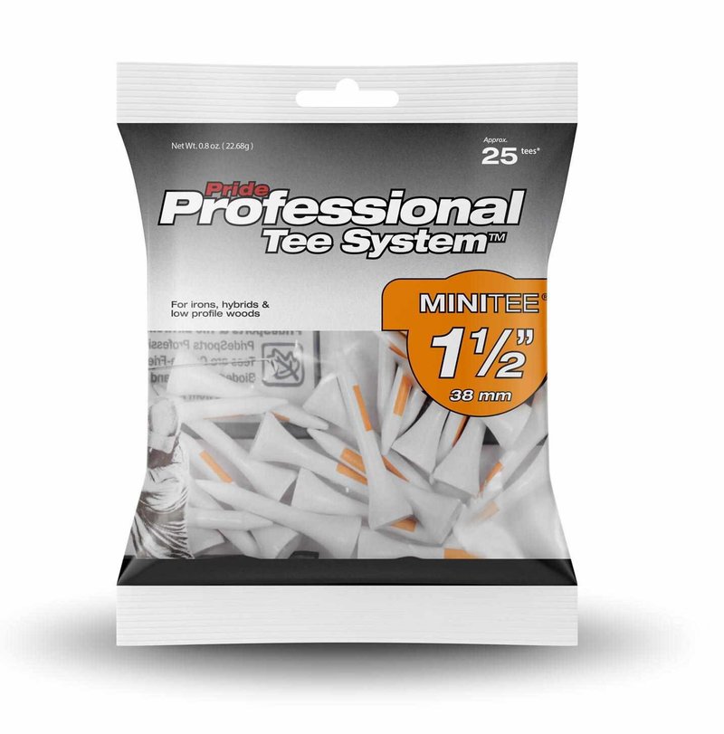 Pride Professional Tee System Prolength Mini Orange träpinnar 38mm (1 1/2"), 25st