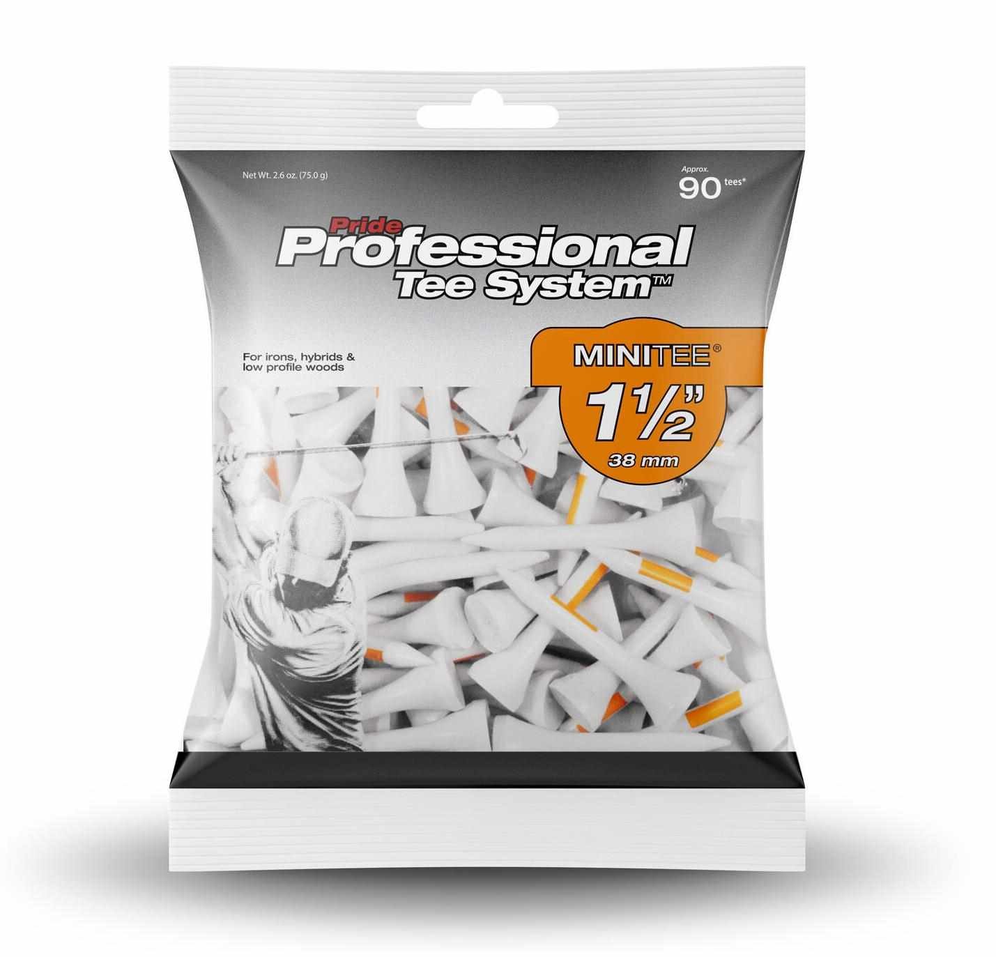 Pride Professional Tee System Prolength Mini Orange trägolftees 38mm 90-pack