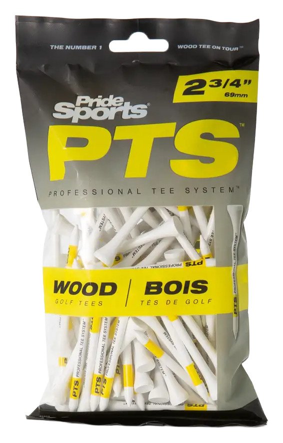 Pride Professional Tee System Prolength Yellow wood tees 69mm (2 3/4"), 100tees