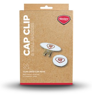 Masters Golf Cap Clip & Ball Marker bollmarkör, vit/röd