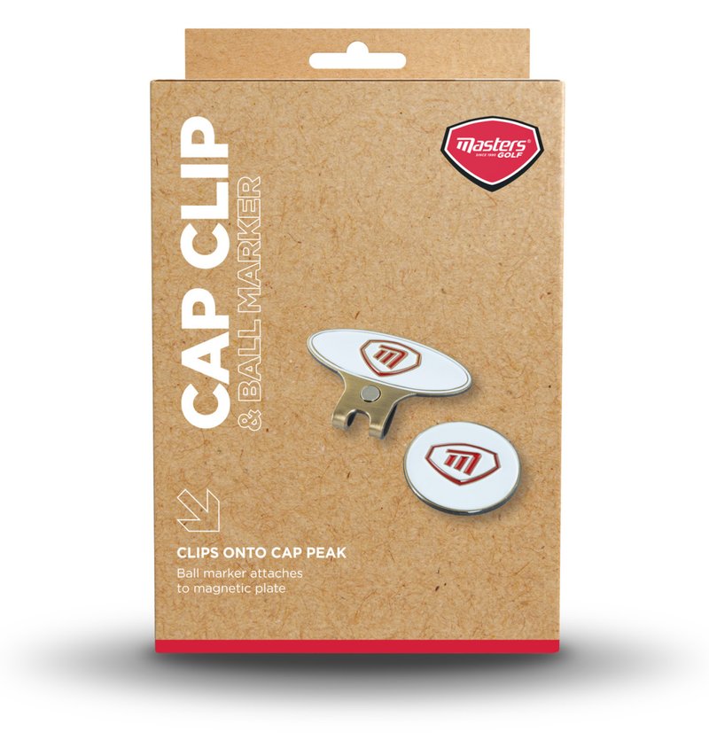 Masters Golf Cap Clip & Ball Marker bollmarkör, vit/röd