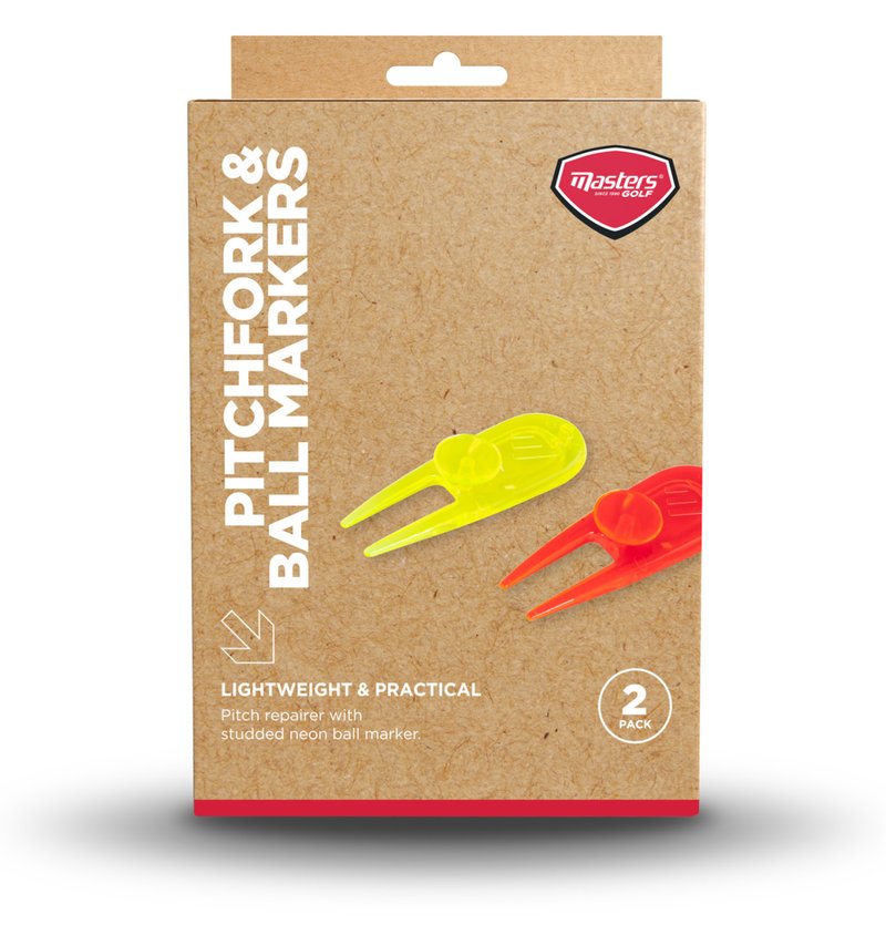 Masters Golf Neon PitchFork & Ball Markers (2 pack)