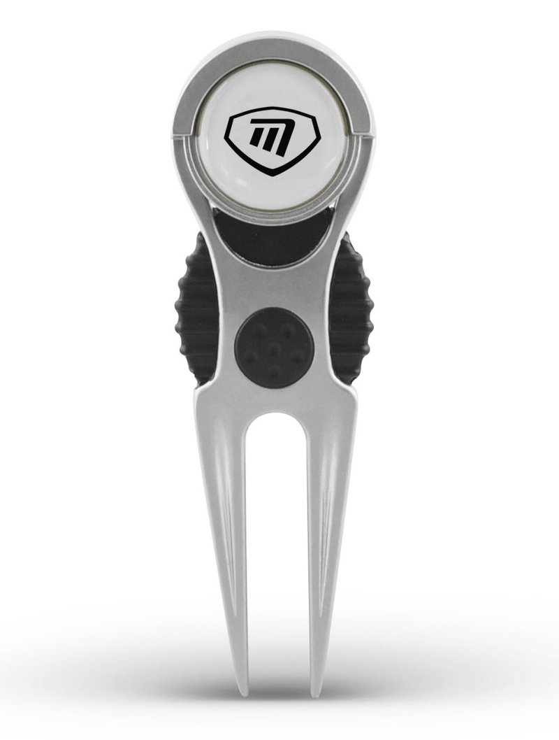 Masters Golf Deluxe Pitchfork With Marker divotverktyg, silver