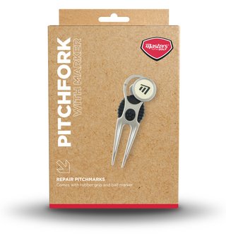 Masters Golf Deluxe Pitchfork With Marker divotverktyg, silver
