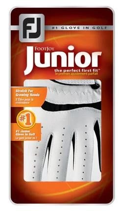 Footjoy FJ Junior 18 golfhandske, vit/svart