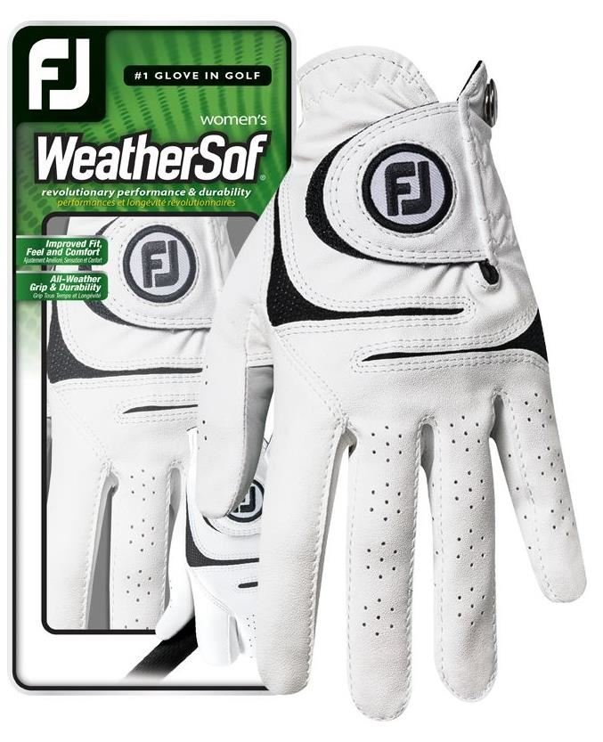 FootJoy WeatherSof 18 damgolfhandske, vit