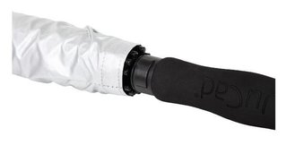 JuCad teleskopiskt golfparaply 68" automatisk med pinne, silver (UV-skydd 99%/UPF50+)