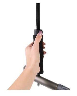 JuCad teleskopiskt golfparaply 68" automatisk med pinne, silver (UV-skydd 99%/UPF50+)