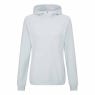 Ping Rhona Textured Hooded Midlayer i Soft Grey – framifrån som visar det texturerade jacquardtyget och huvan