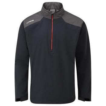 Ping AquaDrive Half-Zip Vattentät Golfjacka Svart/Asfalt – framifrån