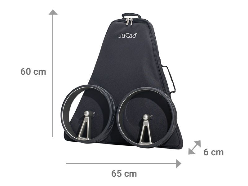 JuCad Phantom Titan platta packmått 65x60x11 cm med JTTP transportväska