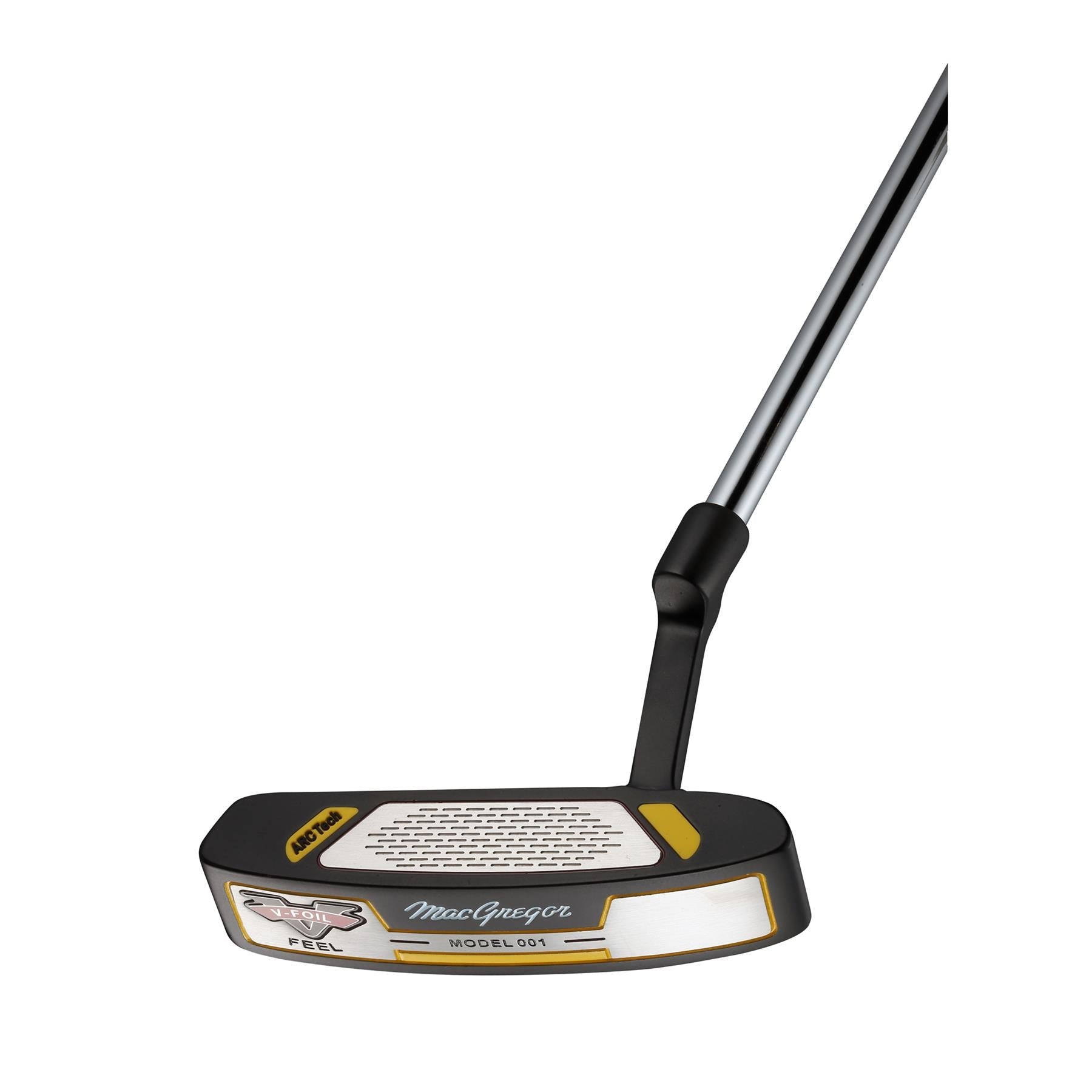 MacGregor V-Foil Model 001 putterträffyta som visar ARC Tech-fräsning