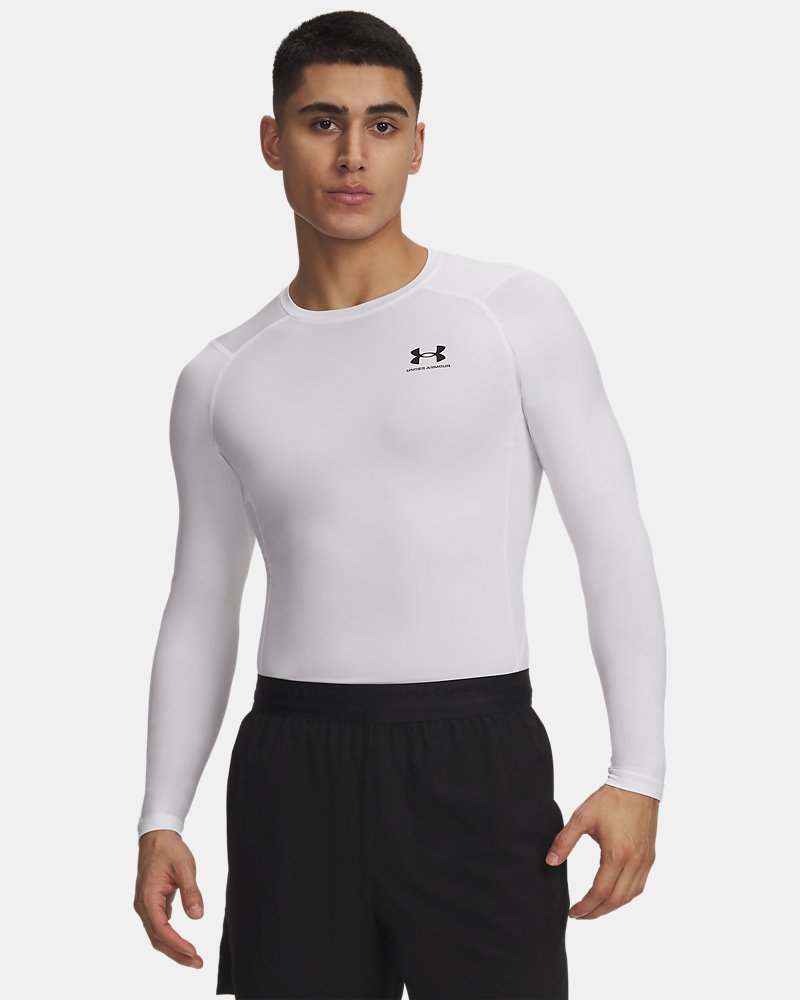 Under Armour HeatGear Compression Long Sleeve – framifrån som visar HeatGear-materialet