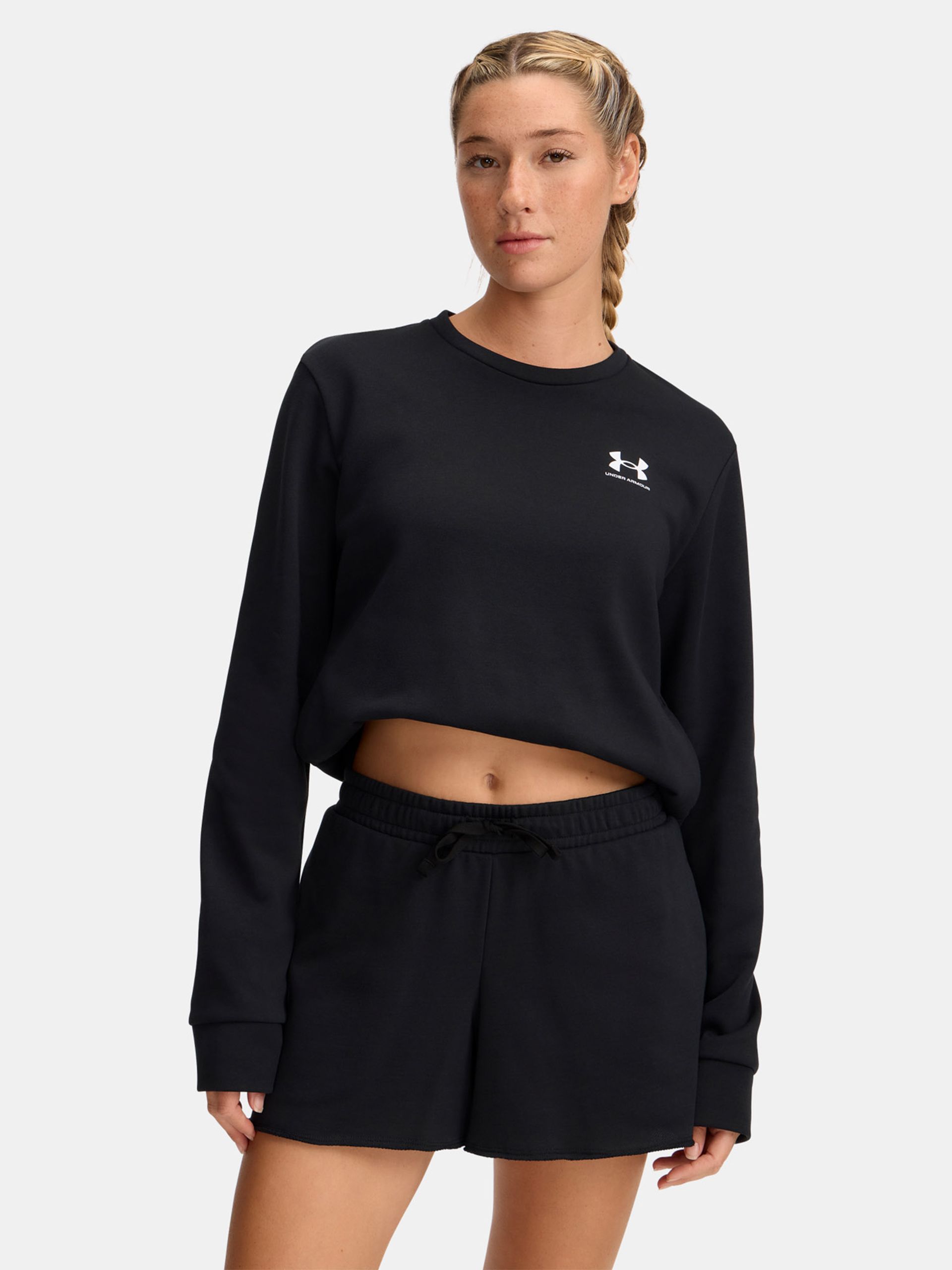Under Armour Rival Terry Crew sweatshirt dam svart – framsida