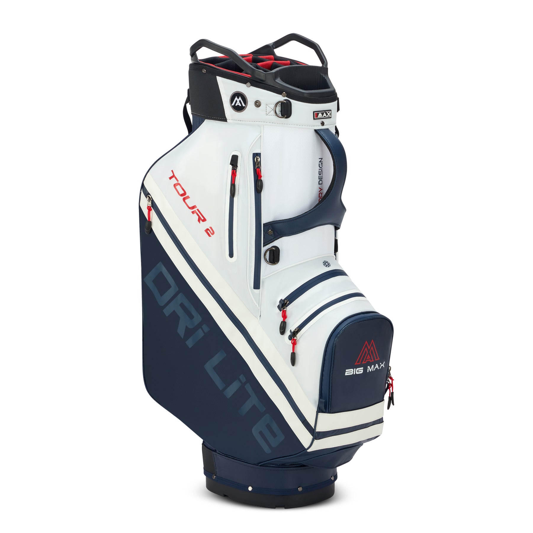 Big Max Dri Lite Tour 2 cart bag detail view grey camo off white