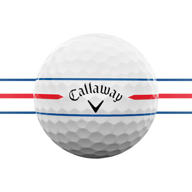 Callaway Chrome Soft 2026 — 360 Triple Track riktningslinjer runt hela omkretsen