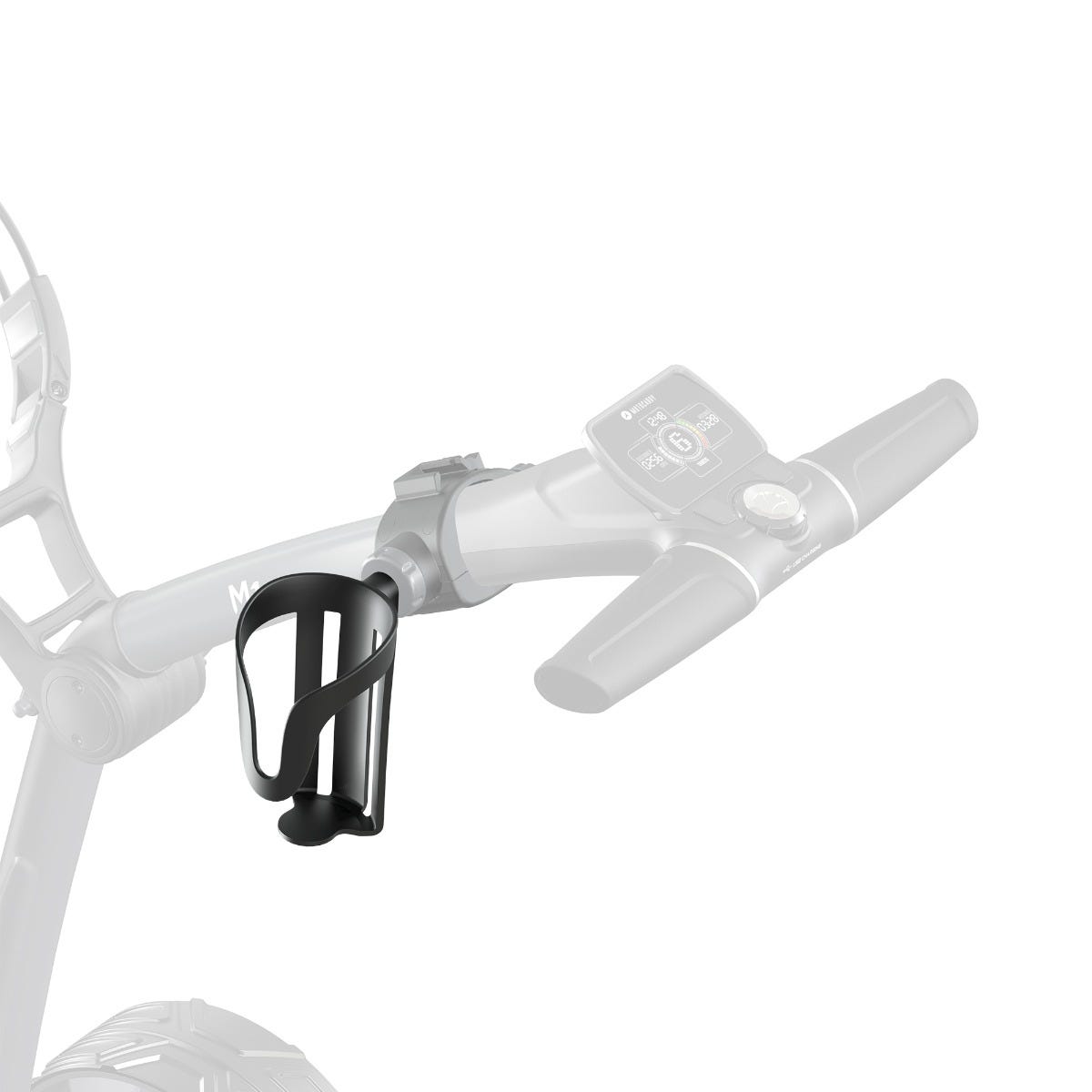Motocaddy Drink Holder — side view showing attachment