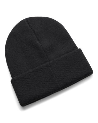 Under Armour Halftime Cuff Beanie bakifrån, svart