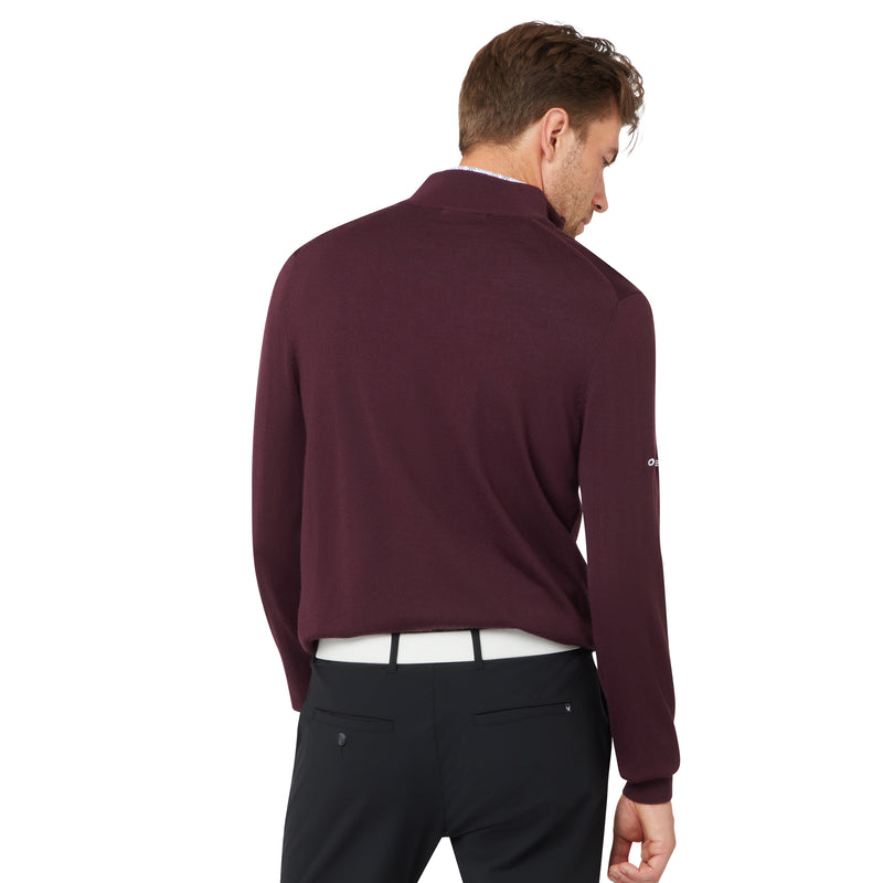 Callaway Blended Merino 1/4 Zip Sweater Italian Plum – detaljvy