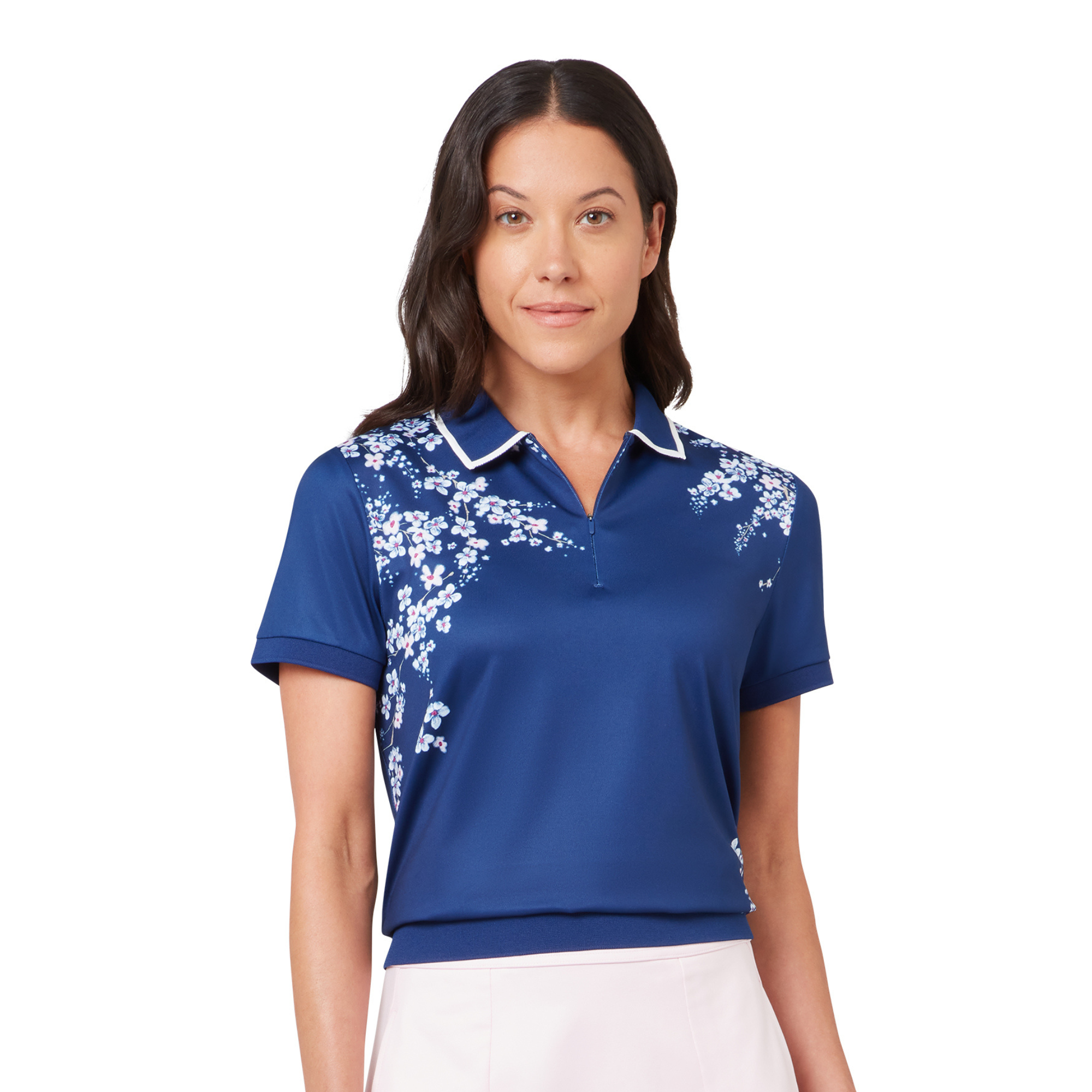 Callaway Floral Blossom Ladies Polo Blue Depths – front view