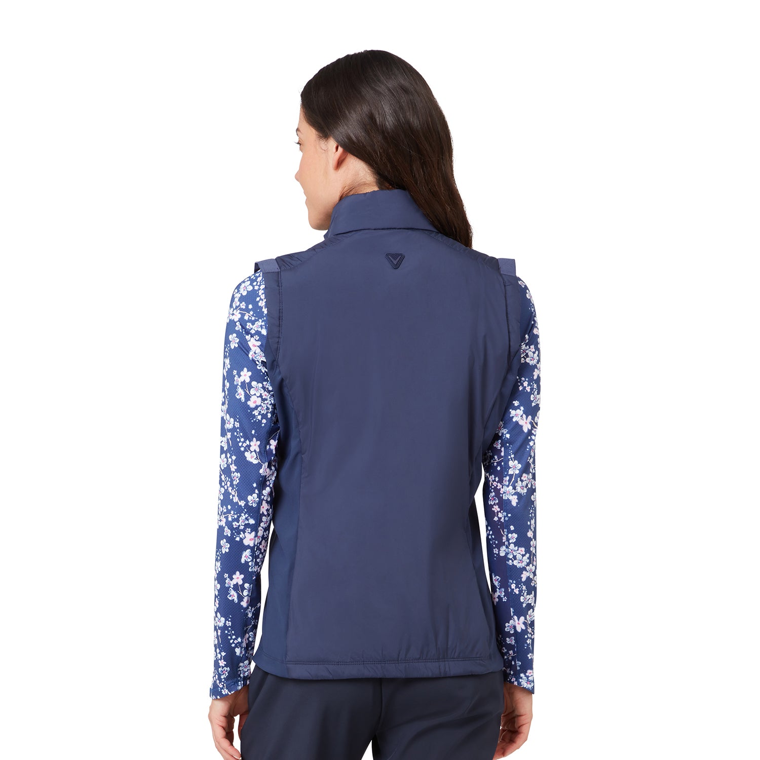 Callaway Ladies Lightweight Primaloft Gilet Peacoat &mdash; side stretch panel detail