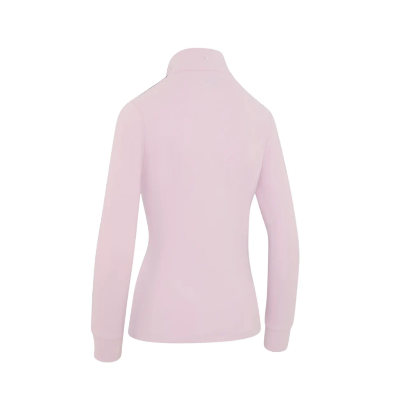 Callaway Midweight Textured Ladies Sweatshirt – detalj mock neck halv dragkedja