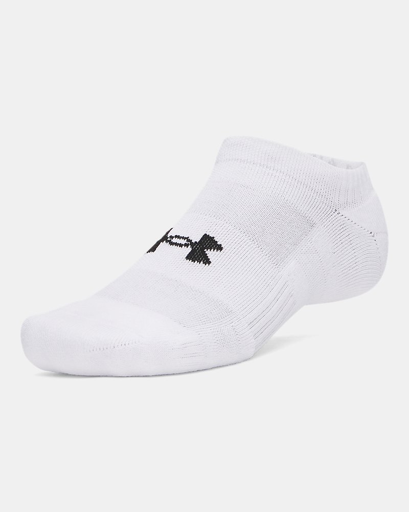 UA Performance Cotton No Show Sock – side view showing mesh panel