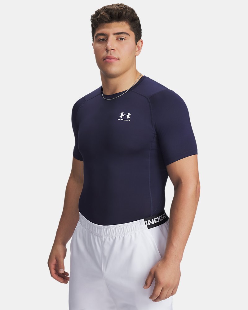 Under Armour HeatGear Compression Top – Front View, Midnight Navy