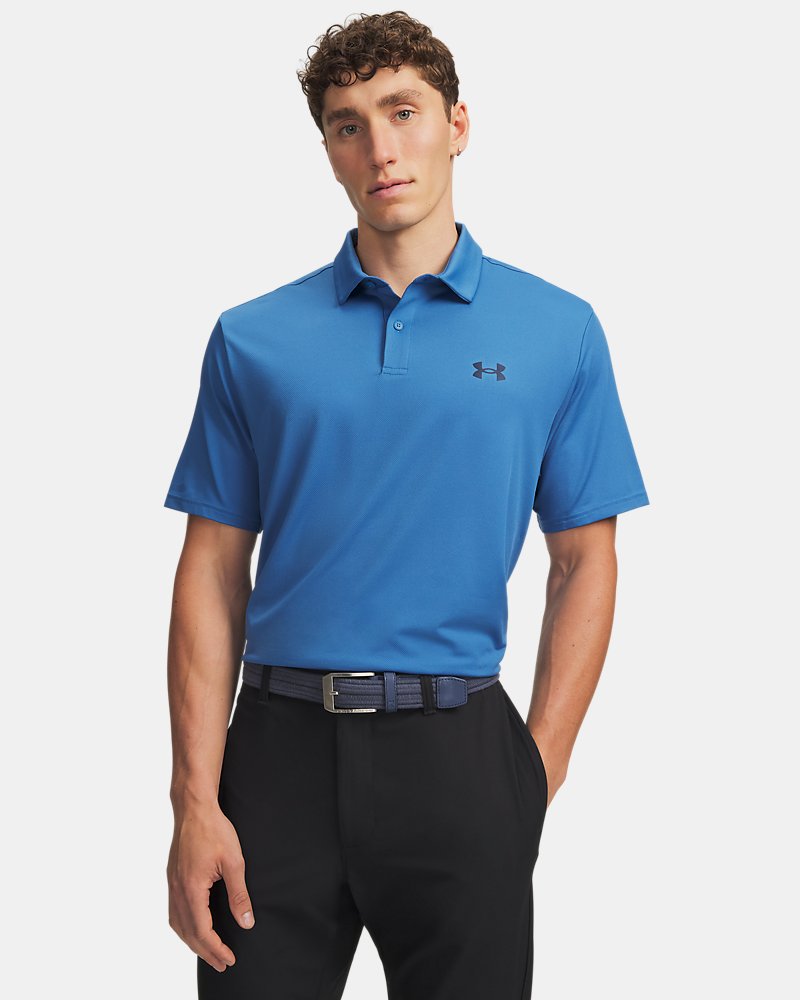 Under Armour Matchplay polo framifrån i Aegean Blue