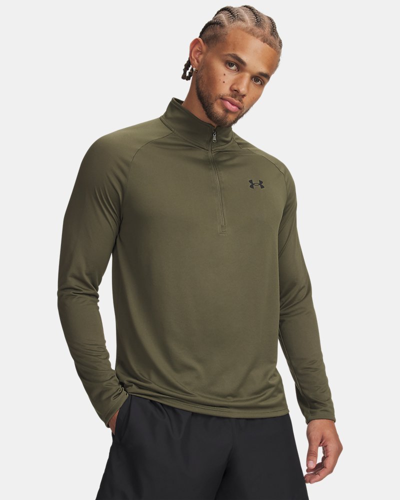 Under Armour UA Tech Half Zip Long Sleeve – Grön, framifrån