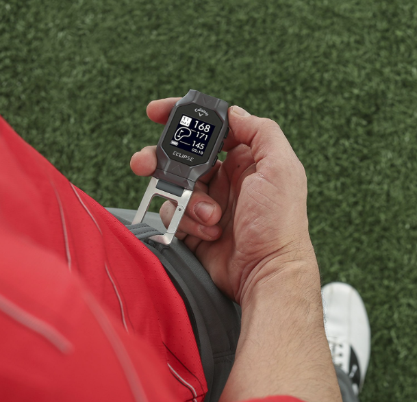 Callaway ECLIPSE GPS clipped to a belt